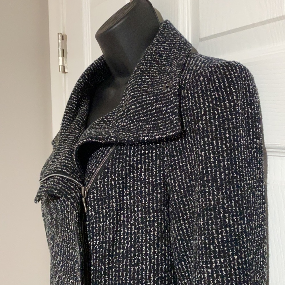 Forenza Moto Zip Black & White Tweed Jacket Sz S - Picture 7 of 13